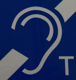 Icon eines nichthörenden Ohrs